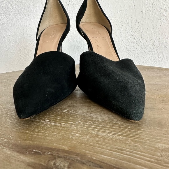 J Crew Elsie D'Orsay Suede Black High Heels Size 8 - Picture 3 of 13